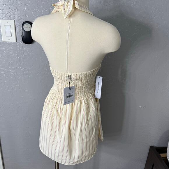 Princess Polly Alivea Shirred Mini Dress Cream, 4 - Picture 2 of 4